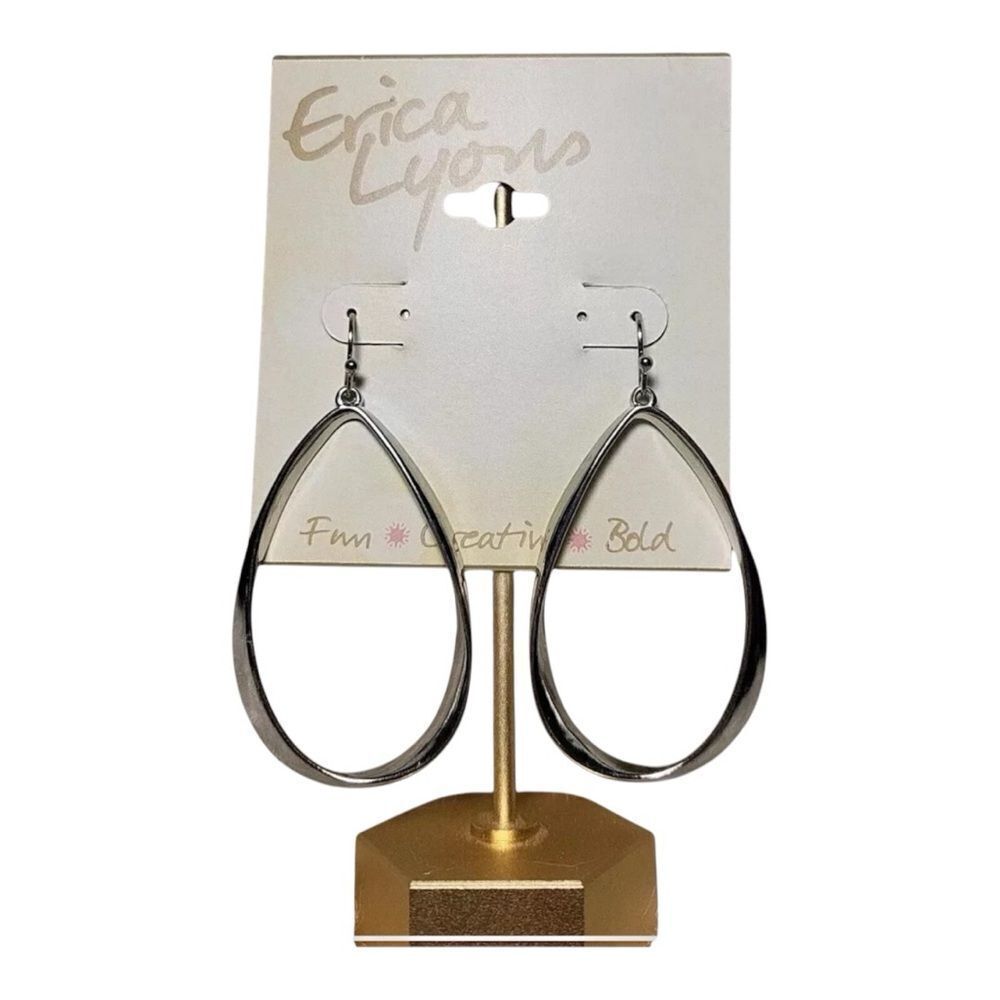 Erica Lyons Silver Teardrop Earrings